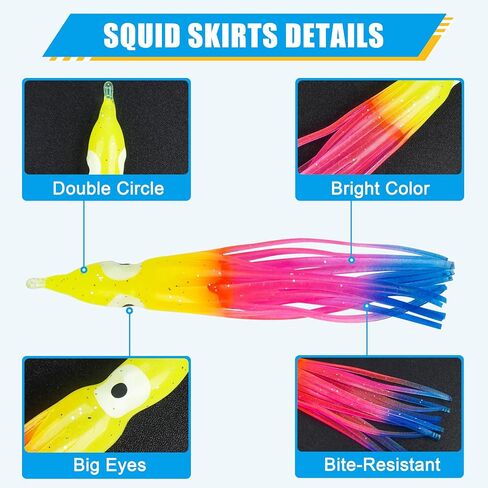 Fishing Squid Skirts Lures Glow Soft Plastic Octopus Skirts in Kuwait
