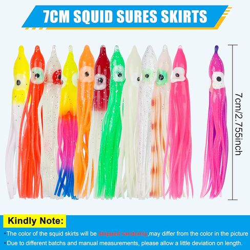 Fishing Squid Skirts Lures Glow Soft Plastic Octopus Skirts in Kuwait
