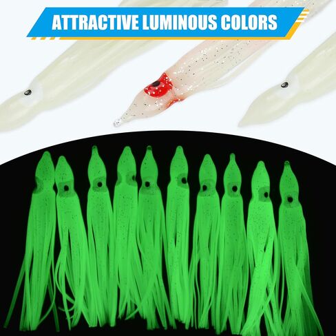 Fishing Squid Skirts Lures Glow Soft Plastic Octopus Skirts in Kuwait