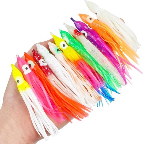 Fishing Squid Skirts Lures Glow Soft Plastic Octopus Skirts in Kuwait