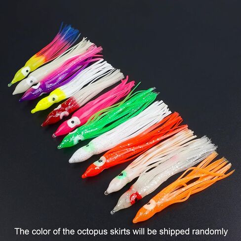 Fishing Squid Skirts Lures Glow Soft Plastic Octopus Skirts in Kuwait