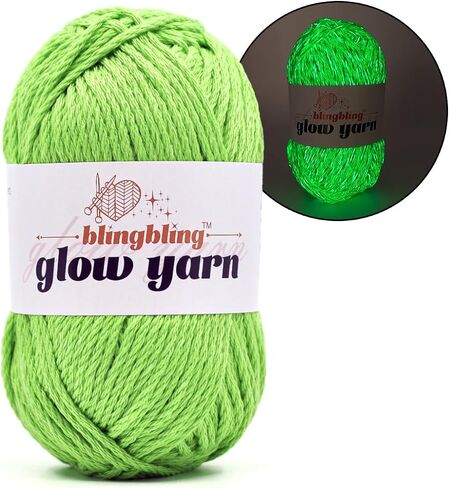 Glow in The Dark Yarn, Light DK #3 Yarn - 100 G/3.5 Oz, for Beginner's Yarns for Crochet and Knitting (Blue) in Kuwait