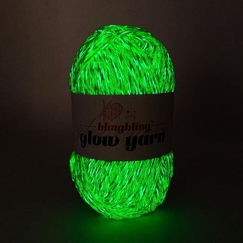 Glow in The Dark Yarn, Light DK #3 Yarn - 100 G/3.5 Oz, for Beginner's Yarns for Crochet and Knitting (Blue) in Kuwait
