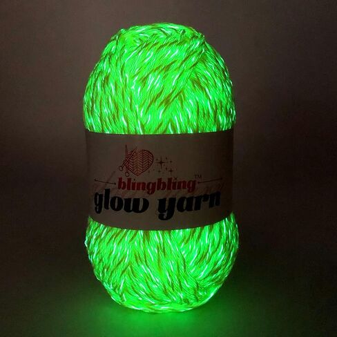 Glow in The Dark Yarn, Light DK #3 Yarn - 100 G/3.5 Oz, for Beginner's Yarns for Crochet and Knitting (Blue) in Kuwait