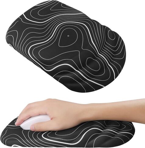دعم معصم وسادة الماوس المريح ， وسادة الماوس الراحة في الرسغ لتخفيف آلام النفق الرسغي مع رغوة الذاكرة وقاعدة PU غير المنقولة ، وسادات الماوس للماوس والمكتب اللاسلكي (12x8 بوصة ، أسود) in Kuwait