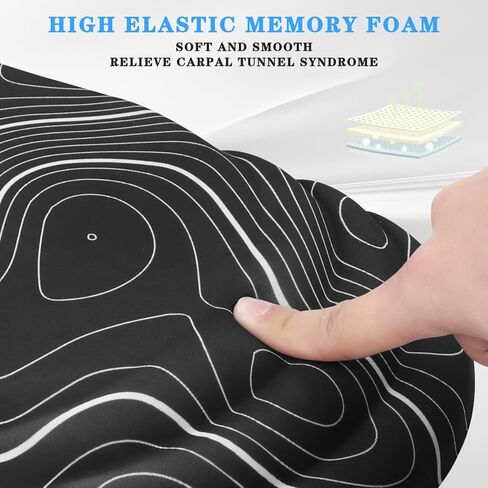 دعم معصم وسادة الماوس المريح ， وسادة الماوس الراحة في الرسغ لتخفيف آلام النفق الرسغي مع رغوة الذاكرة وقاعدة PU غير المنقولة ، وسادات الماوس للماوس والمكتب اللاسلكي (12x8 بوصة ، أسود) in Kuwait