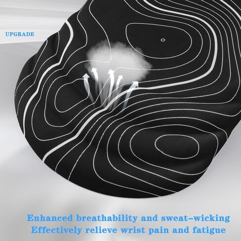 دعم معصم وسادة الماوس المريح ， وسادة الماوس الراحة في الرسغ لتخفيف آلام النفق الرسغي مع رغوة الذاكرة وقاعدة PU غير المنقولة ، وسادات الماوس للماوس والمكتب اللاسلكي (12x8 بوصة ، أسود) in Kuwait