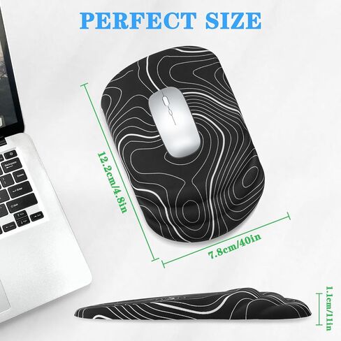 دعم معصم وسادة الماوس المريح ， وسادة الماوس الراحة في الرسغ لتخفيف آلام النفق الرسغي مع رغوة الذاكرة وقاعدة PU غير المنقولة ، وسادات الماوس للماوس والمكتب اللاسلكي (12x8 بوصة ، أسود) in Kuwait