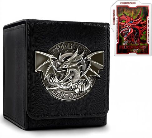 Card Deck Box for YGO MTG 3D sculpted relief Deck Box 110 Card Storage Box Trading Games Leather Storage with divider (Sky Dragon Colored) in Kuwait