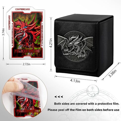 Card Deck Box for YGO MTG 3D sculpted relief Deck Box 110 Card Storage Box Trading Games Leather Storage with divider (Sky Dragon Colored) in Kuwait