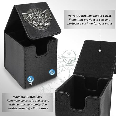 Card Deck Box for YGO MTG 3D sculpted relief Deck Box 110 Card Storage Box Trading Games Leather Storage with divider (Sky Dragon Colored) in Kuwait