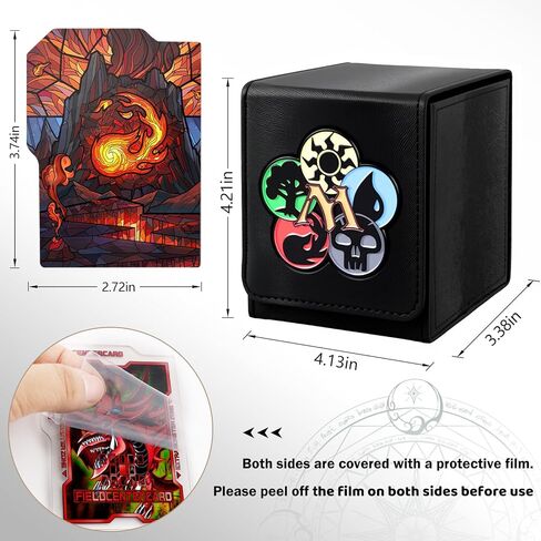 Card Deck Box for YGO MTG 3D sculpted relief Deck Box 110 Card Storage Box Trading Games Leather Storage with divider (Sky Dragon Colored) in Kuwait