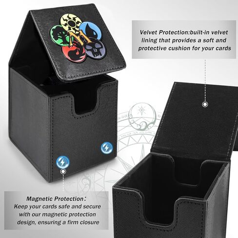 Card Deck Box for YGO MTG 3D sculpted relief Deck Box 110 Card Storage Box Trading Games Leather Storage with divider (Sky Dragon Colored) in Kuwait