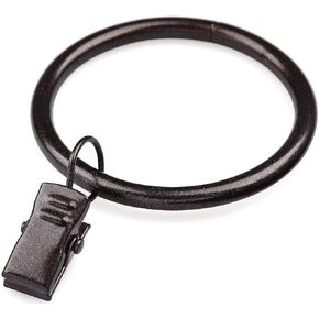 Curtain Rings with Clips Interior Diameter 1.75inch,Fits Up to 1 1/2 Inch Rod (Oil Rubbed Bronze-28pcs)