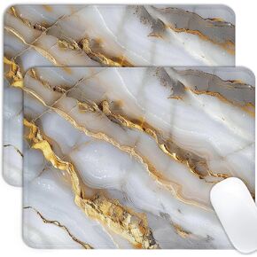 [2 Pack] Marble Mouse Pad, Rectangle Marble Customized Premium-Textured Mouse Mat,Washable Mousepads with Cloth, Non-Slip Rubber Base Mousepad, 10.24"x8.27"x0.12" inches
