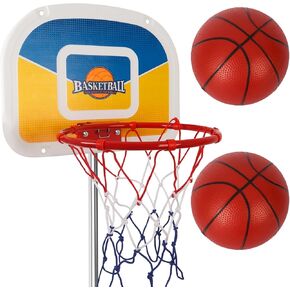 Trampoline Basketball Hoop, Teenager Basketball Hoop for Trampoline with Pump and 2 Mini Ball, Fit for Straight Pole