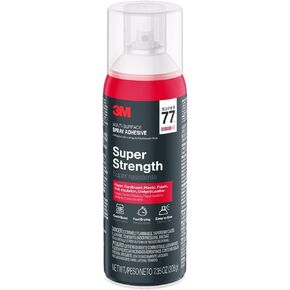 3M Super 77 Multi-Surface Spray Adhesive, 7.35 oz., Low VOC, Quick Bond, Fast Drying, Clear Finish for Foil, Foam, Paper, Metal, Plastic, Fabric, and Cardboard (77-10-NAT) in Saudi Arabia