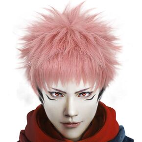 ANOGOL Hair Cap + Short Green Wig For Anime Cosplay Wig Mens Wig Realistic Staight Synthetic Wig Hair Replacement Wigs For Boys Anime Costume Halloween Party