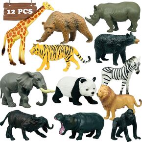 12 PCS Realistic Insect Animal Figurines, Assorted Plastic Bug Animal Toys Set for Birthday Cake Topper, Garden Decoration, Party Favors, Kids School Project