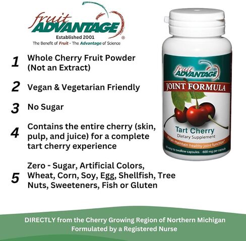 Montmorency Tart Cherry Capsules Joint Formula 1200 mg per serving - 60 Vegetarian Capsules in Saudi Arabia