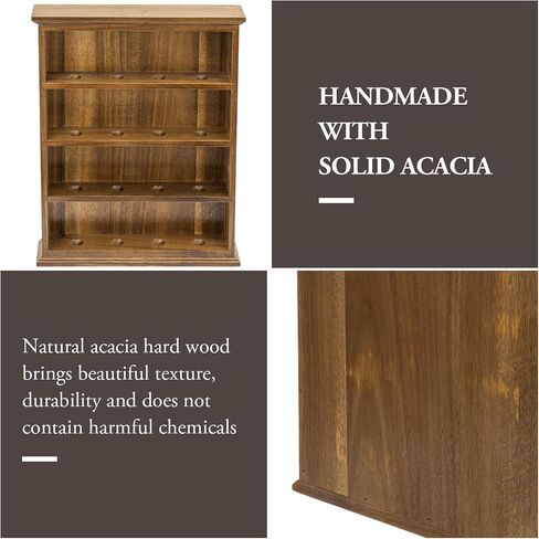 MyGift Wall Mounted Golf Ball Holder Display Case, 4-Tier Vintage Gray Solid Wood Shelf Rack in Saudi Arabia
