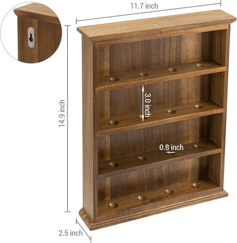 MyGift Wall Mounted Golf Ball Holder Display Case, 4-Tier Vintage Gray Solid Wood Shelf Rack in Saudi Arabia