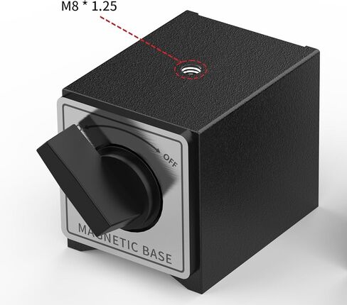 قاعدة مغناطيسية 12T، مناسبة لأضواء الآلة المغناطيسية، حامل المؤشر متري M8 X 1.25 فتحة مستغلة، 4.72 × 1.96 × 2.16 بوصة، قطعة واحدة in Kuwait