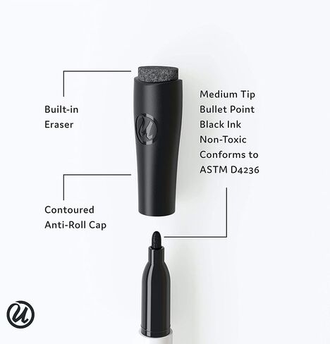 U Brands Dry Erase Markers with Erasers, Set of 8, Assorted Pastel Colors, Low-Odor, Medium (2 mm) Point in Kuwait