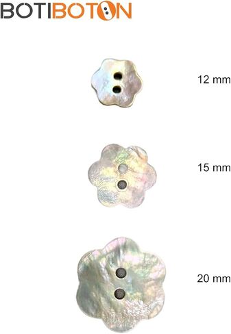 Natural Nacar Pearl Shell Buttons - Nacre - Concha - AKOYA - 2 Holes Round Sewing Buttons - Iridisdent Color - Produced and Shipped from Spain (37 mm) in Kuwait