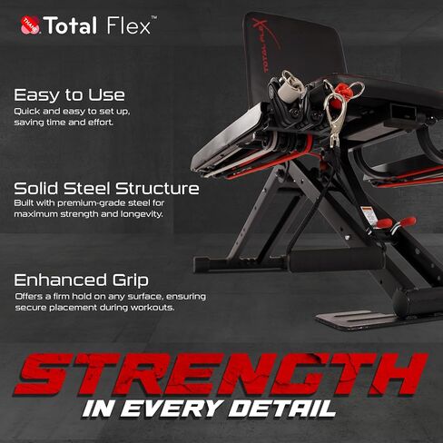 L with Performance Pack Folding Weight Bench & Exercise Bench Press Rack - Fitness Benches, Gym Bench for Home, Workout Bench - Multi Gym Strength Training Equipment, Portable Gym Equipment in Kuwait
