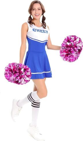 8 Packs Cheerleading Pom Poms, Plastic Metallic Foil Cheer Hand Flowers Bulk, Cheerlead Pompoms for Teens Adult Sports Team Ball Game 13.4 Inch, 75g Weight Each (Purple Sliver) in Saudi Arabia