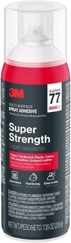 3M Super 77 Multi-Surface Spray Adhesive, 7.35 oz., Low VOC, Quick Bond, Fast Drying, Clear Finish for Foil, Foam, Paper, Metal, Plastic, Fabric, and Cardboard (77-10-NAT) in Saudi Arabia