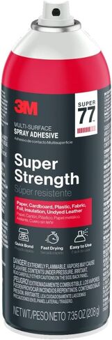 3M Super 77 Multi-Surface Spray Adhesive, 7.35 oz., Low VOC, Quick Bond, Fast Drying, Clear Finish for Foil, Foam, Paper, Metal, Plastic, Fabric, and Cardboard (77-10-NAT) in Saudi Arabia