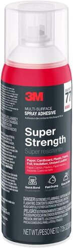 3M Super 77 Multi-Surface Spray Adhesive, 7.35 oz., Low VOC, Quick Bond, Fast Drying, Clear Finish for Foil, Foam, Paper, Metal, Plastic, Fabric, and Cardboard (77-10-NAT) in Saudi Arabia