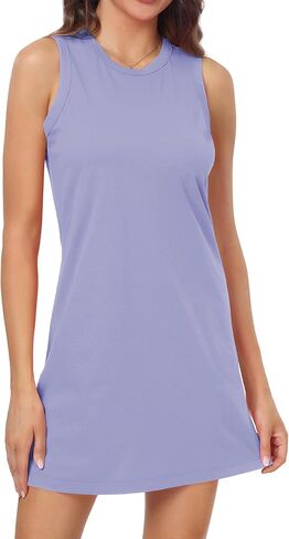 فستان Hiverlay بدون أكمام للسيدات بدون أكمام، فستان رياضي للتنس، عامل حماية من الأشعة فوق البنفسجية 50+، فستان كاجوال خفيف الوزن للتمرين in Kuwait