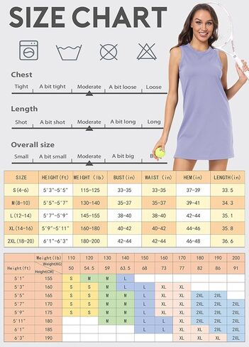 فستان Hiverlay بدون أكمام للسيدات بدون أكمام، فستان رياضي للتنس، عامل حماية من الأشعة فوق البنفسجية 50+، فستان كاجوال خفيف الوزن للتمرين in Kuwait