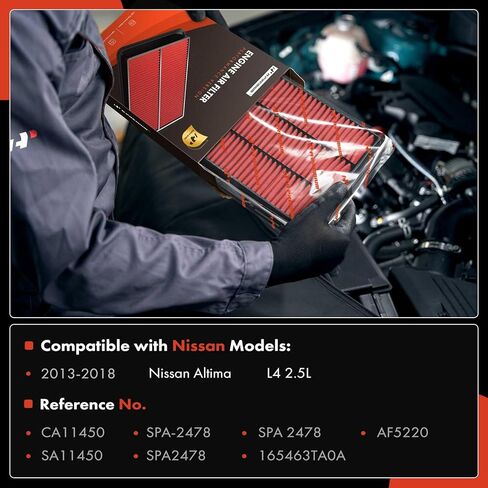 A-Premium Engine Air Filter Compatible with Nissan Altima 2013 2014 2015 2016 2017 2018, Fit for Sedan & L4 2.5L Engine, Rigid Panel Air Filter, Pack of 1 in Kuwait