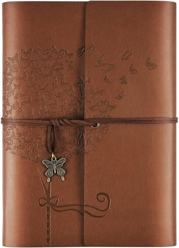 OMEYA Leather Journal Notebook, Refillable Writing Journal Diary Planner for Women Girls (Blue, A5-9.3''×6.3'') in Kuwait