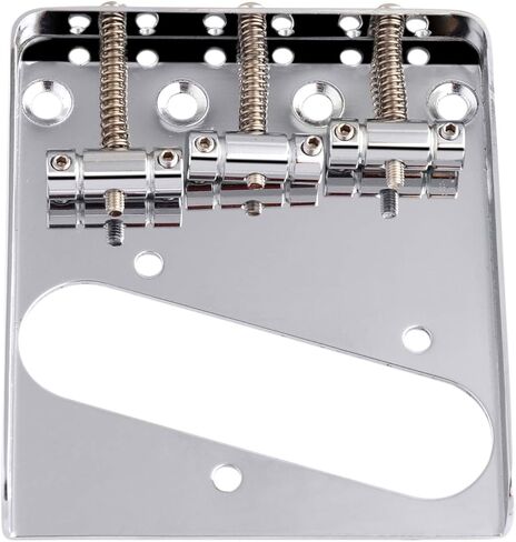 Guitar Bridge Tailpiece 3 Pcs Brass Saddles Bridge Top or Bottom Load Ashtray Style for Vintage Tele Telecaster Style Electric Guitar Parts Chrome. in Kuwait