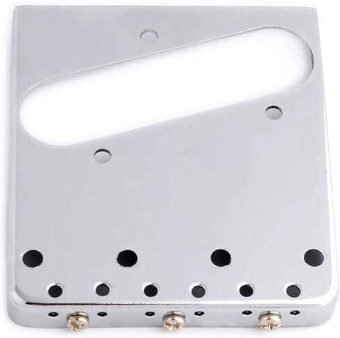 Guitar Bridge Tailpiece 3 Pcs Brass Saddles Bridge Top or Bottom Load Ashtray Style for Vintage Tele Telecaster Style Electric Guitar Parts Chrome. in Kuwait