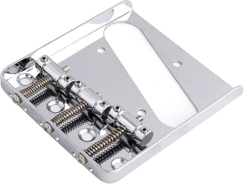 Guitar Bridge Tailpiece 3 Pcs Brass Saddles Bridge Top or Bottom Load Ashtray Style for Vintage Tele Telecaster Style Electric Guitar Parts Chrome. in Kuwait