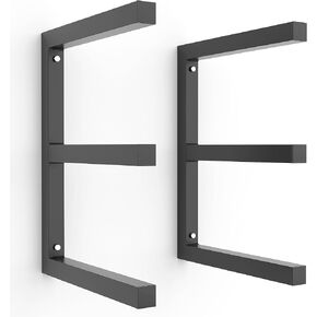رفوف تخزين الخشب من Ultrawall، رفوف تخزين خشبية مثبتة على الحائط، رفوف تنظيم خشبية معدنية للسقيفة، ورشة العمل، المرآب، تحمل ما يصل إلى 220 رطلًا لكل مستوى (عبوة من 2، برتقالي)