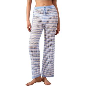 ملابس سباحة نسائية من Verdusa مجوفة من الكروشيه مخططة عالية الخصر تغطي السراويل in Kuwait