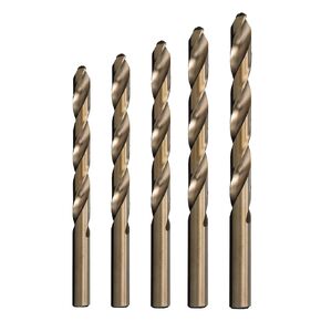 Drill America - POUD/ACOJ 5 Piece M42 Cobalt Drill Bit Set in Plastic Pouch Case (1/4" - 1/2"), POU Series