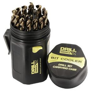 Drill America - مجموعة لقم مثقاب كوبالت M42 POUD/ACOJ مكونة من 5 قطع في حقيبة بلاستيكية (1/4 بوصة - 1/2 بوصة)، سلسلة POU