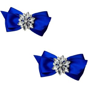 Douqu Rhinestone Crystal Wedding Bridal Shoe Bow Boots Clips Detachable Shoes Buckle Shoe Decoration Charms Pair Jewelry