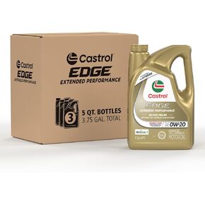 زيت محرك كاسترول إيدج الممتد الأداء 0W-20، زيت محرك اصطناعي كامل متطور، 1 كوارت، عبوة من 6 قطع