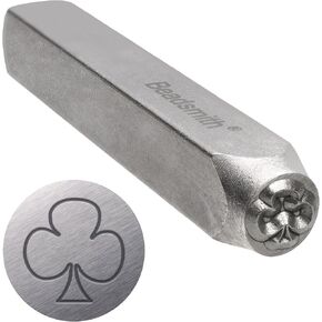 The Beadsmith Steel Design Stamp - Metal Elements - 6mm Club Design - 2.25" Length with 0.25" Stamp Base - Make Custom Jewelry, Add Artistic Whimsy, Used for Stamping & Personalizing Soft Metals