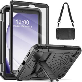 SIBEITU Galaxy Tab A9 Plus Case 11 Inch 2023 Model SM-X210/X216/X218 with Screen Protector Kickstand, Rugged Shockproof Cover w/Shoulder Strap for Samsung Galaxy Tab A9+ Plus Tablet Case | Black