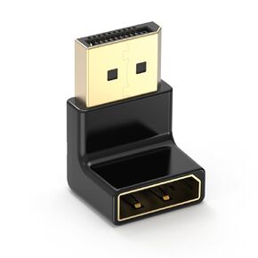 كابل ماترز 2 حزمة 4K @ 240 هرتز محول DisplayPort 1.4 بزاوية يمنى (محول DisplayPort 90 درجة 8K، محول منفذ عرض الزاوية اليمنى) باللون الأسود